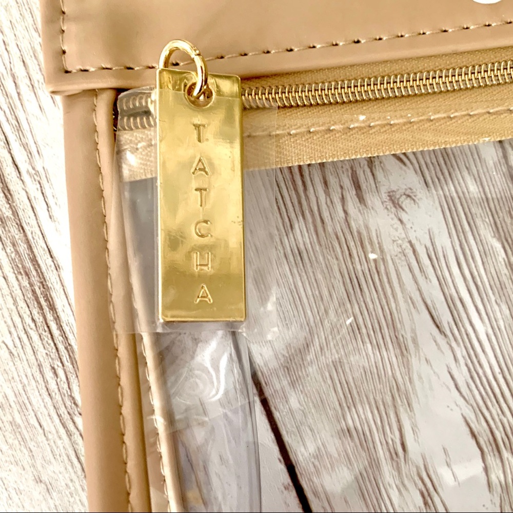 Tatcha Cosmetics Bag Travel Makeup Golden Beige - Picture 4 of 7